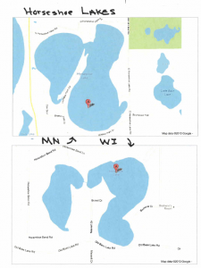 Twin Horseshoe Lakes? Minnesota and Wisconsin!
